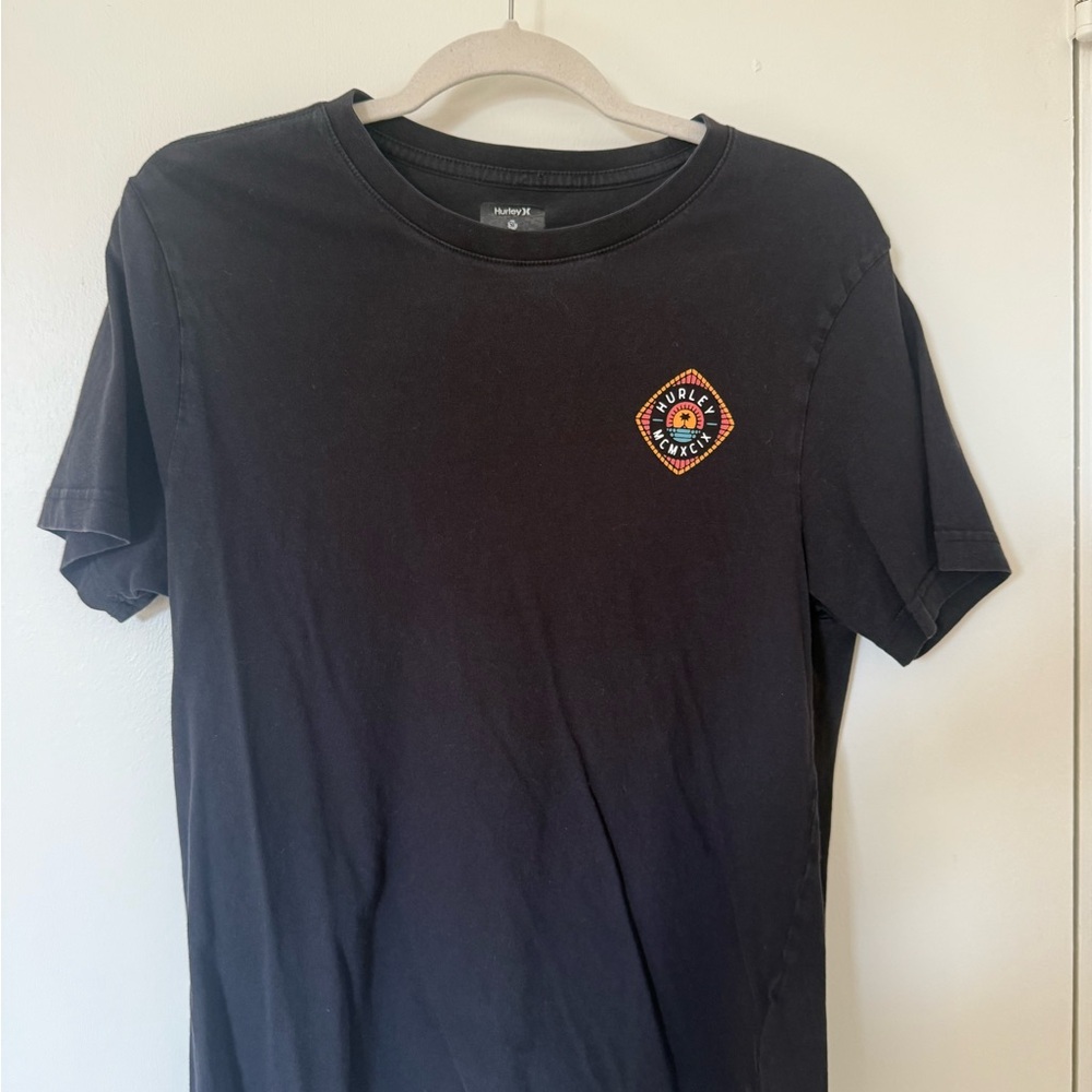 Hurley Black Tee with Logo Patch